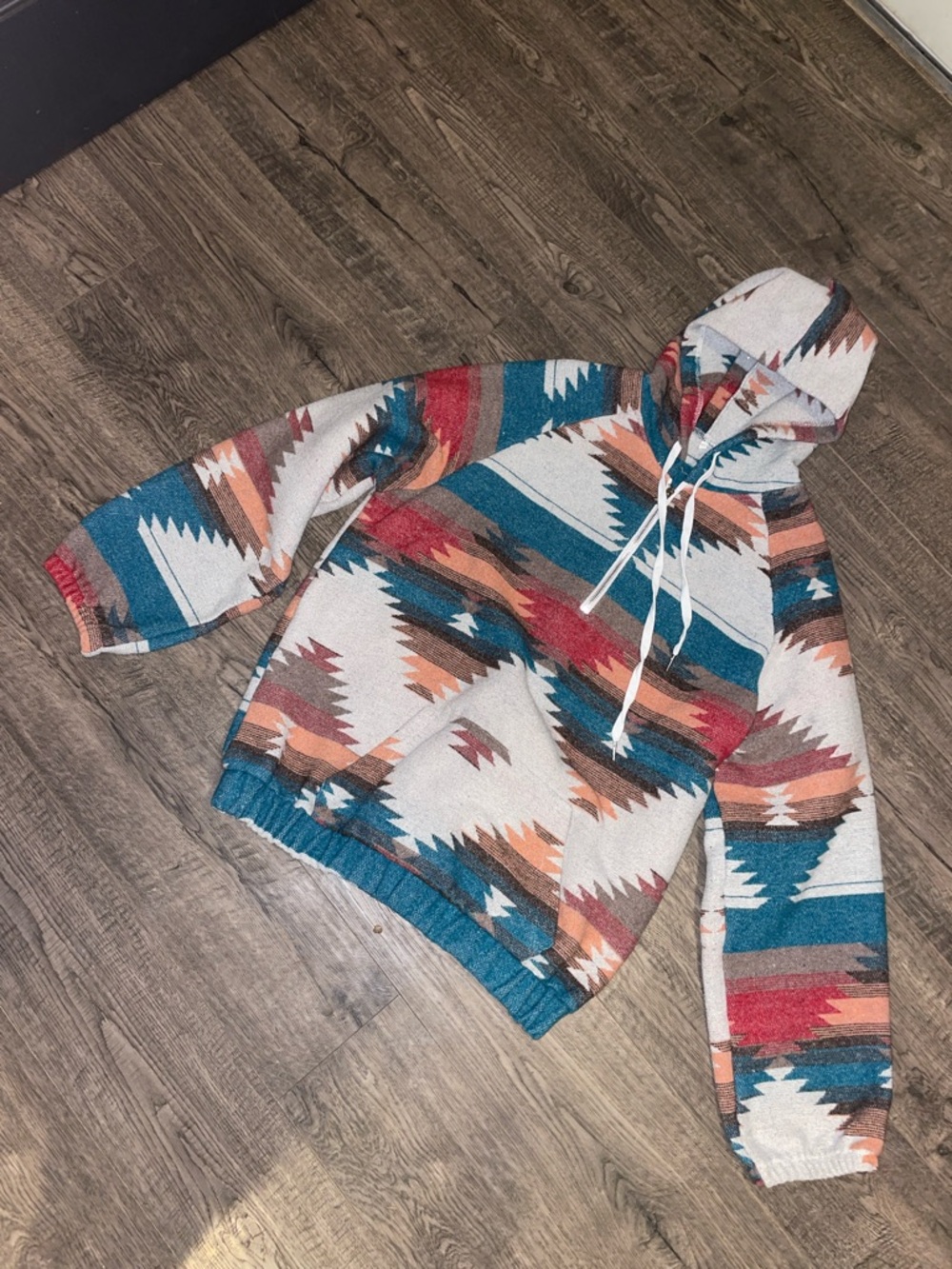 Women’s Aztec Pattern Hoodie Sweater - Multi-Color